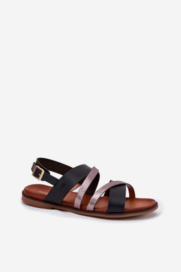Black Sandals in Sandals & Flip-Flops For Women with Fabric, Footbed and Heel Height
