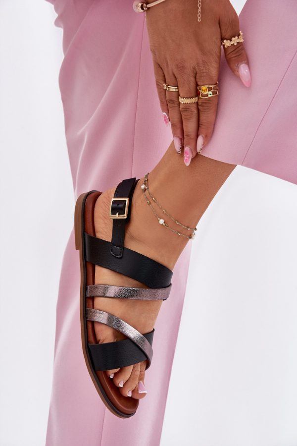 Black Sandals in Sandals & Flip-Flops For Women with Fabric, Footbed and Heel Height
