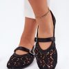 Black Ballet Flats in Ballet Flats, Ballet Pumps For Women with Fabric, Footbed and Heel Height