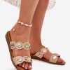 1081337.jpg Beige Flip-flops in Sandals & Flip-Flops For Women with Fabric, Footbed and Heel Height