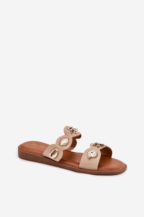 Beige Flip-flops in Sandals & Flip-Flops For Women with Fabric, Footbed and Heel Height