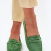 1082009.jpg Green Mocassin in Moccasins, Loafers with Fabric, Footbed, Upper Height and Sole Height