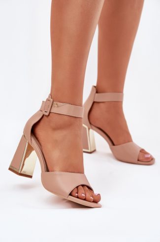 1082197-2.jpg Beige Heel Sandals in Sandals & Flip-Flops For Women with Fabric, Footbed and Heel Height