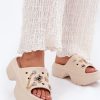 1082236.jpg Beige Flip-flops in Sandals & Flip-Flops For Women with Fabric, Footbed and Platform Height