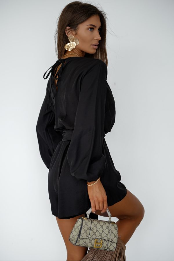 Black Suit in Playsuits For Women with Spandex and Viscose
