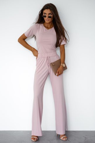 Pink Set in Pants, Trousers, Shorts with Spandex and Viscose