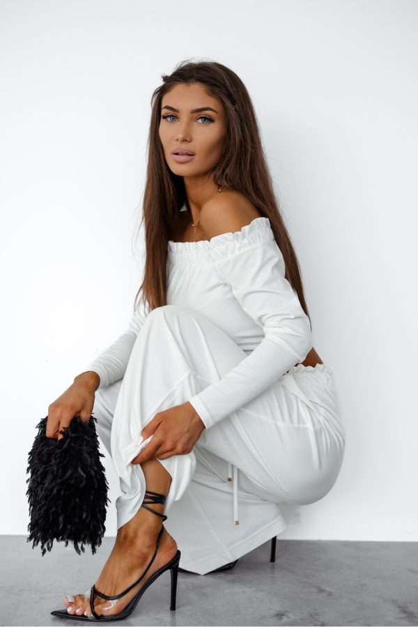 Beige Set in Pants, Trousers, Shorts with Spandex and Viscose