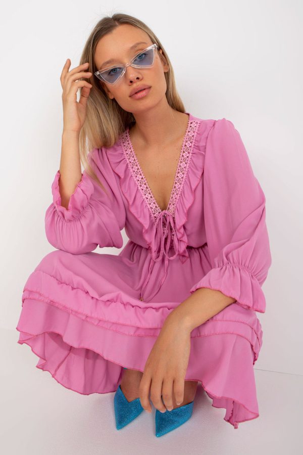 Pink Daydress in Day Dresses with Polyester and Viscose