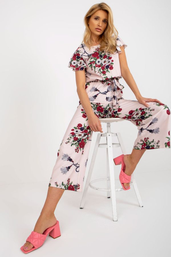 Pink Suit in Playsuits For Women with Cotton and Spandex