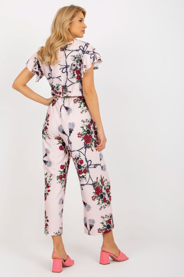 Pink Suit in Playsuits For Women with Cotton and Spandex