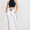 White Tracksuit Trousers in Pants, Trousers, Shorts with Cotton, Spandex and Polyester