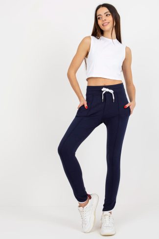 Navy Blue Tracksuit Trousers in Pants, Trousers, Shorts with Cotton, Spandex and Polyester