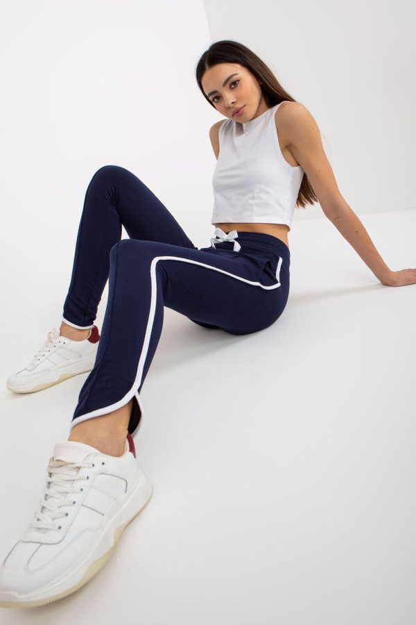 Navy Blue Tracksuit Trousers in Pants, Trousers, Shorts with Cotton, Spandex and Polyester