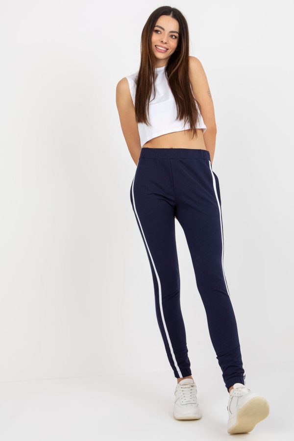 Navy Blue Tracksuit Trousers in Pants, Trousers, Shorts with Cotton, Spandex and Polyester
