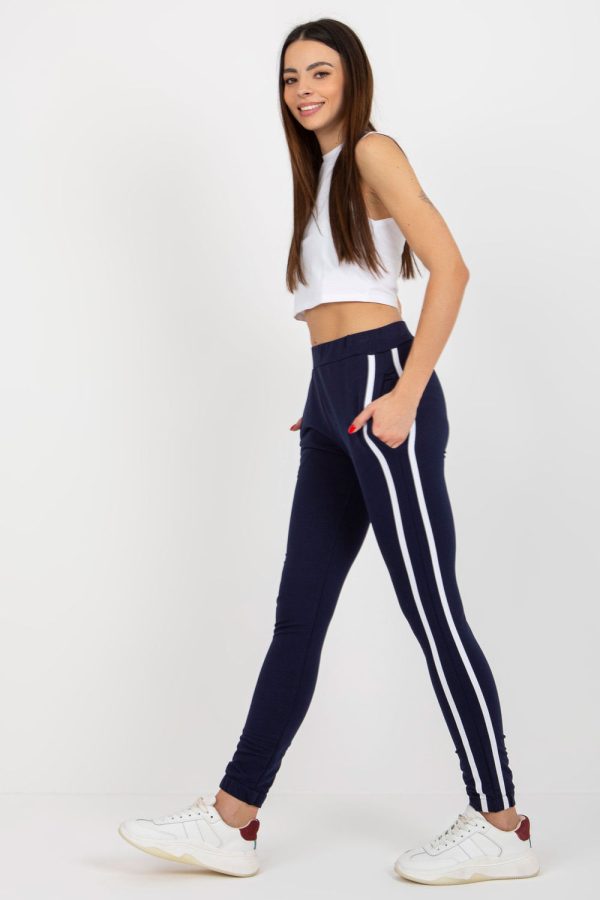 Navy Blue Tracksuit Trousers in Pants, Trousers, Shorts with Cotton, Spandex and Polyester