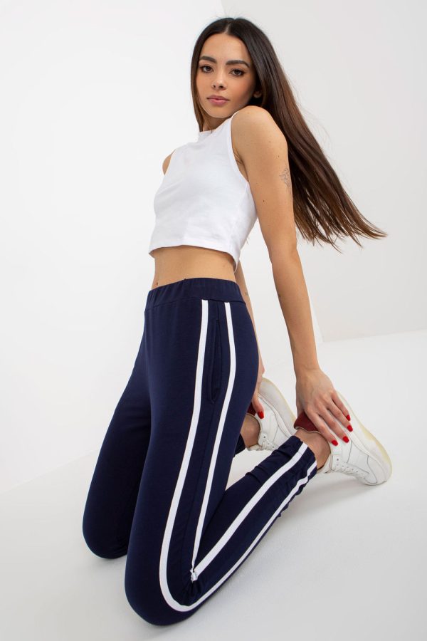 Navy Blue Tracksuit Trousers in Pants, Trousers, Shorts with Cotton, Spandex and Polyester