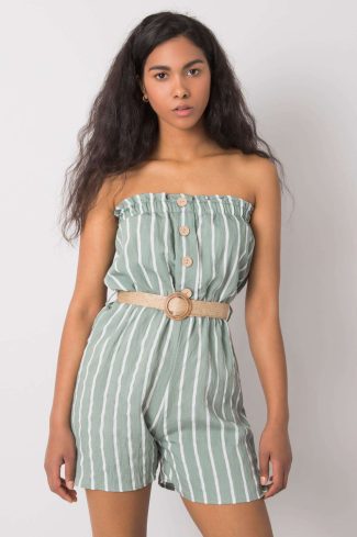 Green Suit in Playsuits For Women with Cotton and Polyester