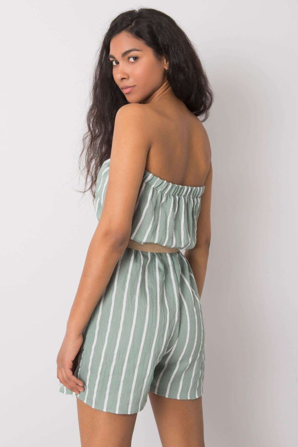 Green Suit in Playsuits For Women with Cotton and Polyester