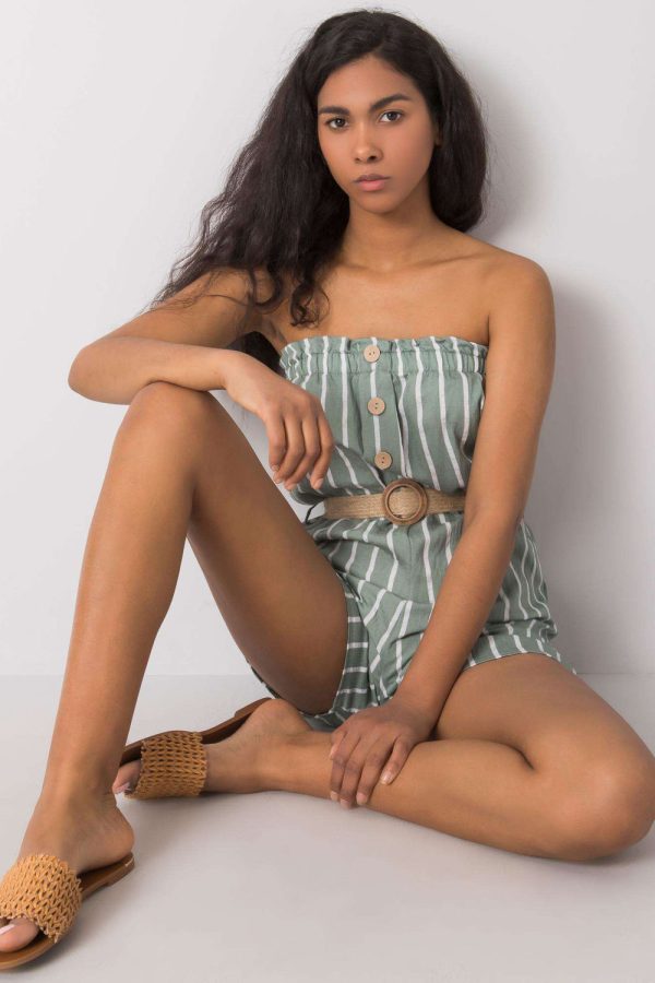 Green Suit in Playsuits For Women with Cotton and Polyester