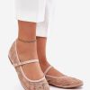 Beige Ballet Flats in Ballet Flats, Ballet Pumps For Women with Fabric, Footbed and Heel Height