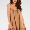 Beige Daydress in Day Dresses with Cotton and Lycra