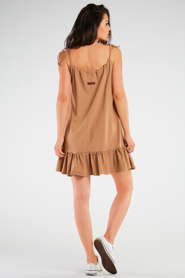 Beige Daydress in Day Dresses with Cotton and Lycra