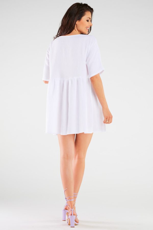 White Daydress in Day Dresses with Cotton and Lycra
