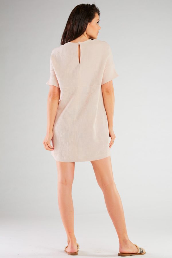 Beige Daydress in Day Dresses with Cotton and Lycra