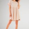 Beige Daydress in Day Dresses with Cotton and Lycra