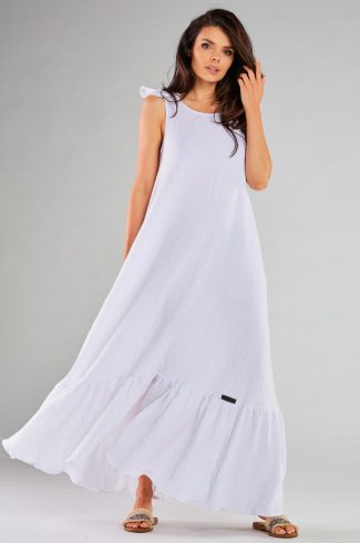 White Daydress in Day Dresses with Cotton and Lycra