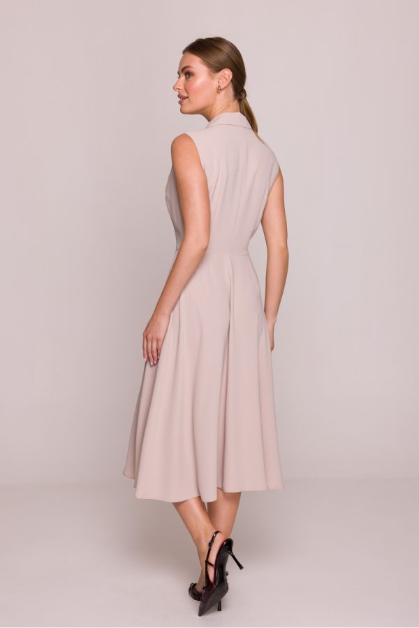 Beige Cocktail Dress in Formal Dresses, Cocktail Dresses with Spandex and Polyester