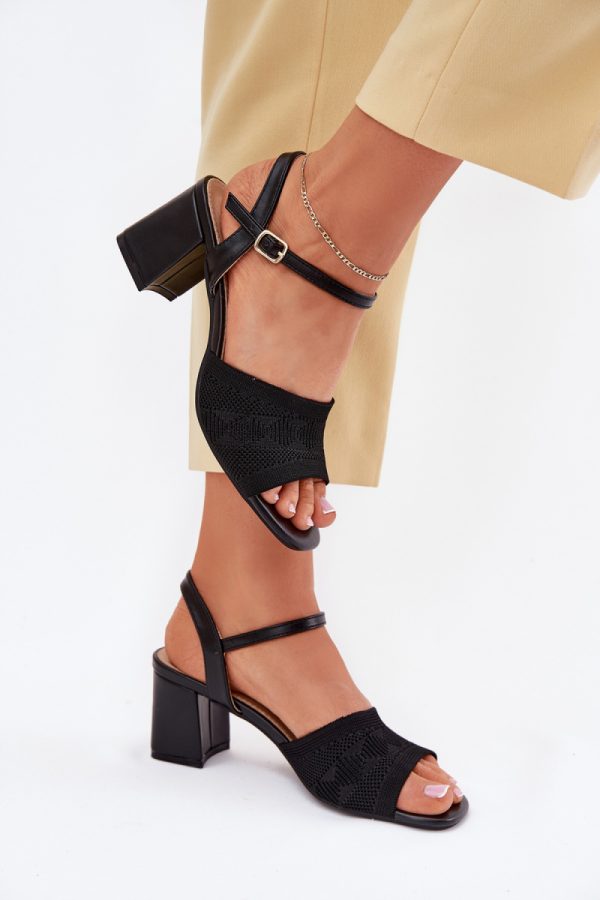 black Heel sandals model 214686 Step in style