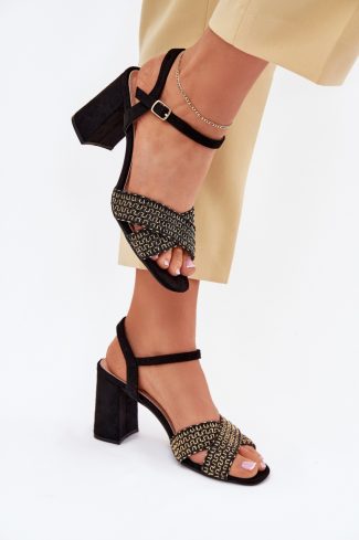 black Heel sandals model 214687 Step in style