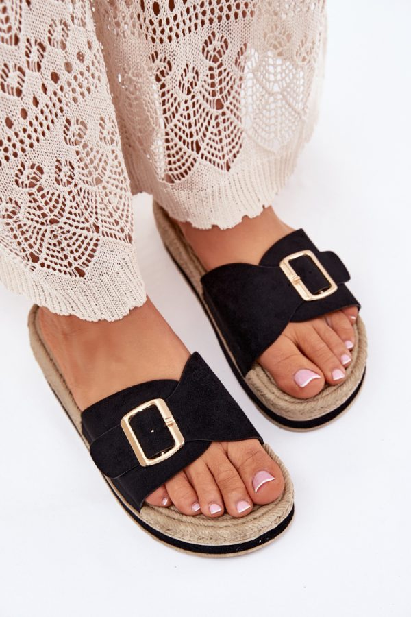 Black Platform Sandals in Sandals & Flip-Flops For Women with Fabric, Footbed and Platform Height