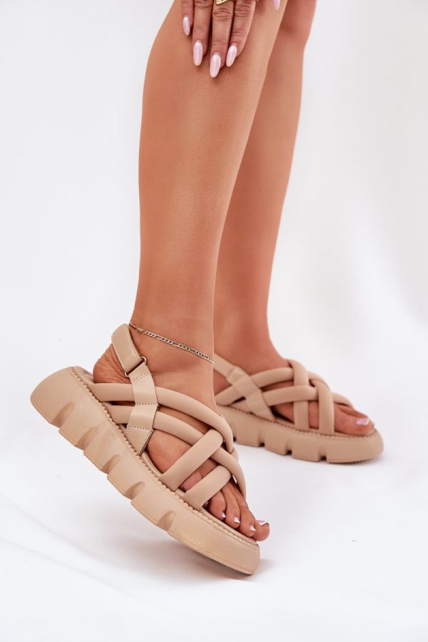 beige Platform sandals model 214729 Step in style