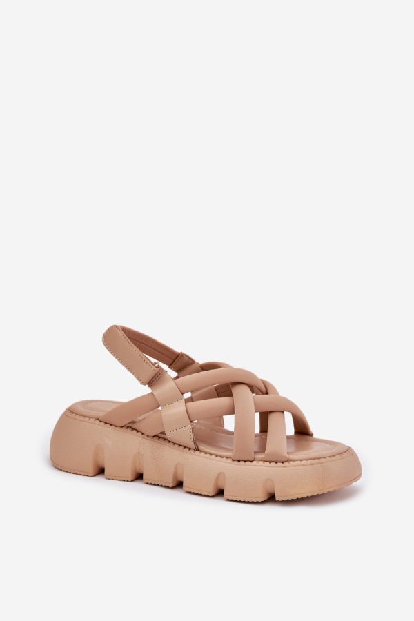 beige Platform sandals model 214729 Step in style