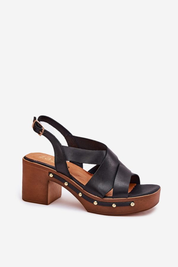 black Heel sandals model 214744 Step in style