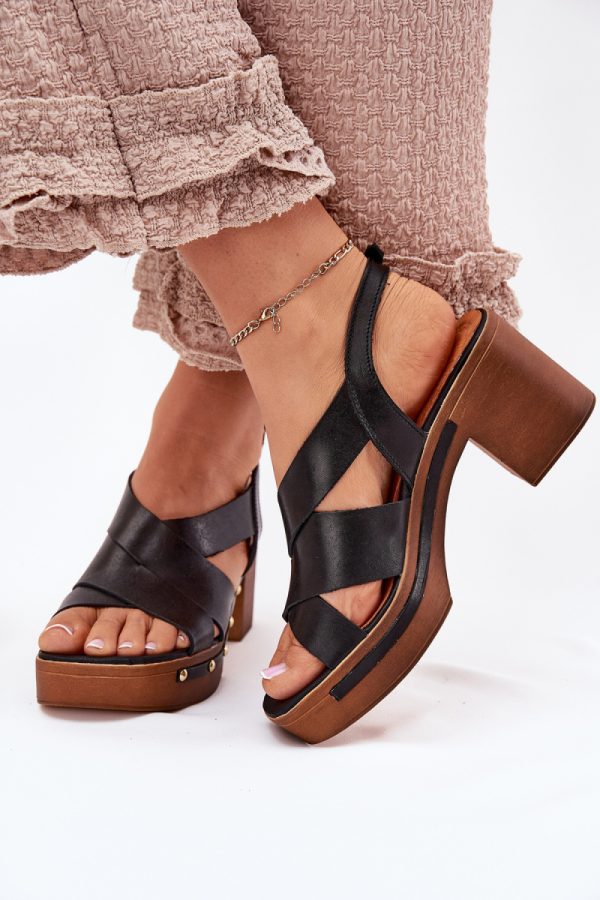 black Heel sandals model 214744 Step in style
