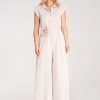 Beige Suit in Playsuits For Women with Spandex, Polyester and Viscose