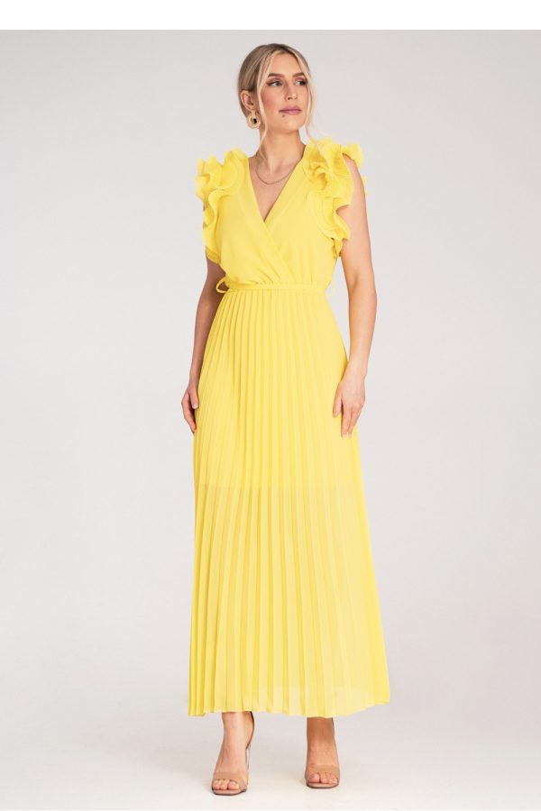 Yellow Cocktail Dress in Formal Dresses, Cocktail Dresses with Polyester