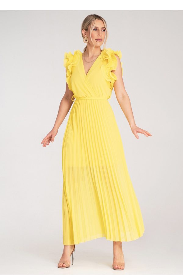 Yellow Cocktail Dress in Formal Dresses, Cocktail Dresses with Polyester