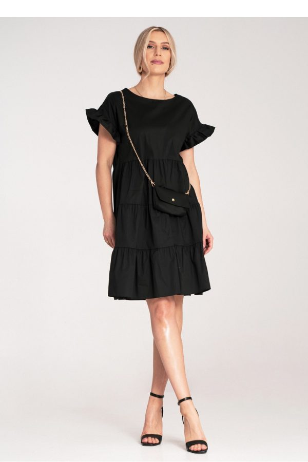 Black Daydress in Day Dresses with Cotton and Spandex