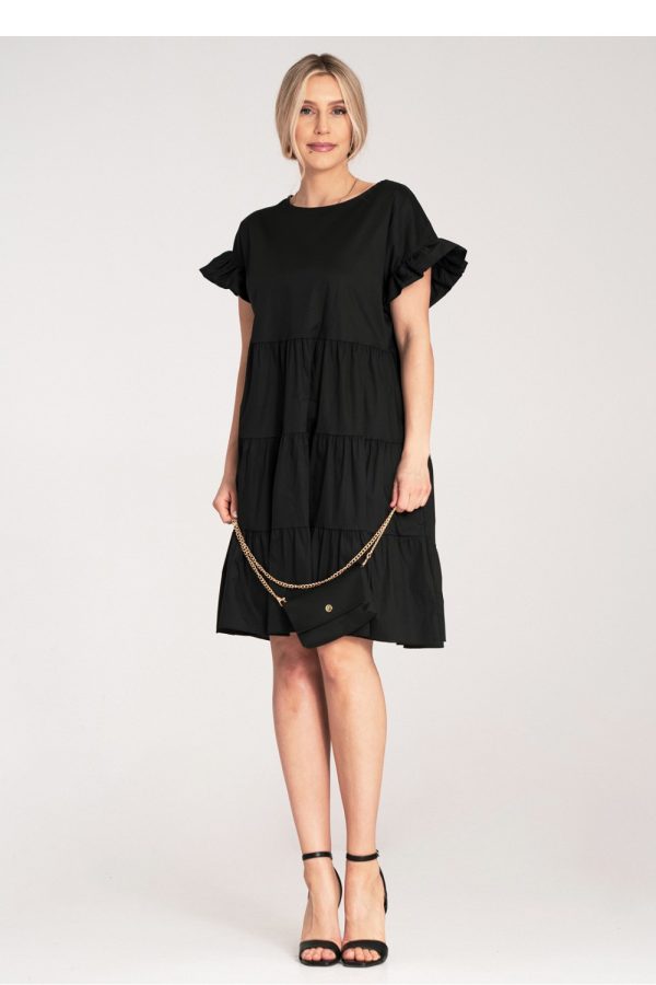 Black Daydress in Day Dresses with Cotton and Spandex
