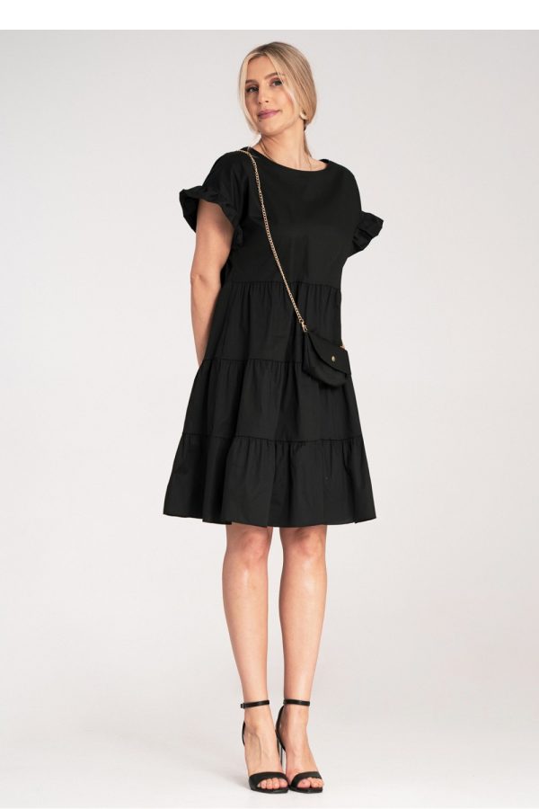 Black Daydress in Day Dresses with Cotton and Spandex