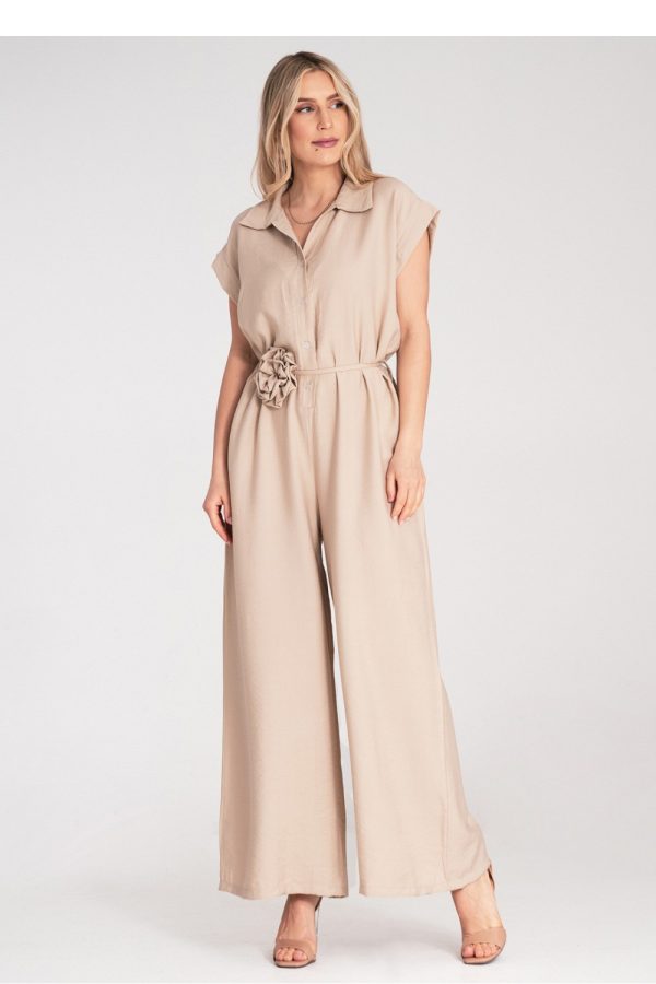 Beige Suit in Playsuits For Women with Viscose