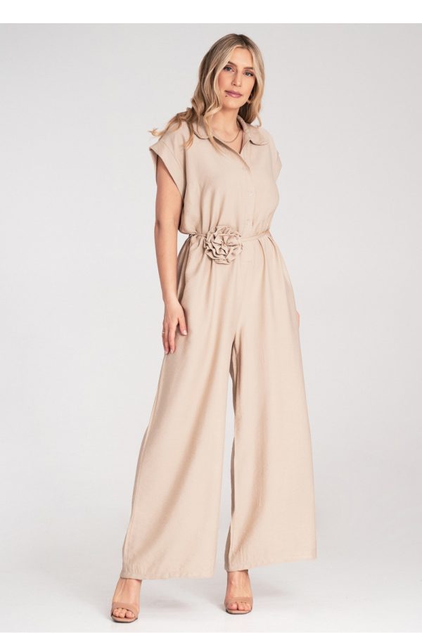Beige Suit in Playsuits For Women with Viscose