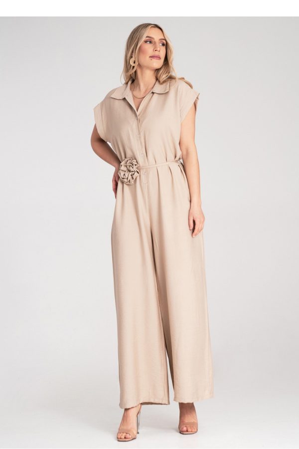 Beige Suit in Playsuits For Women with Viscose