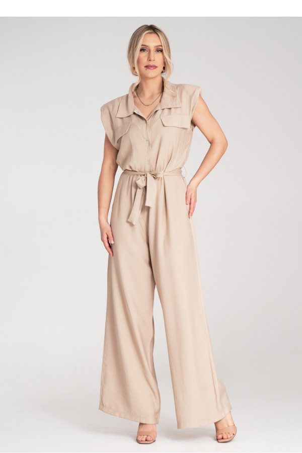 Beige Suit in Playsuits For Women with Viscose