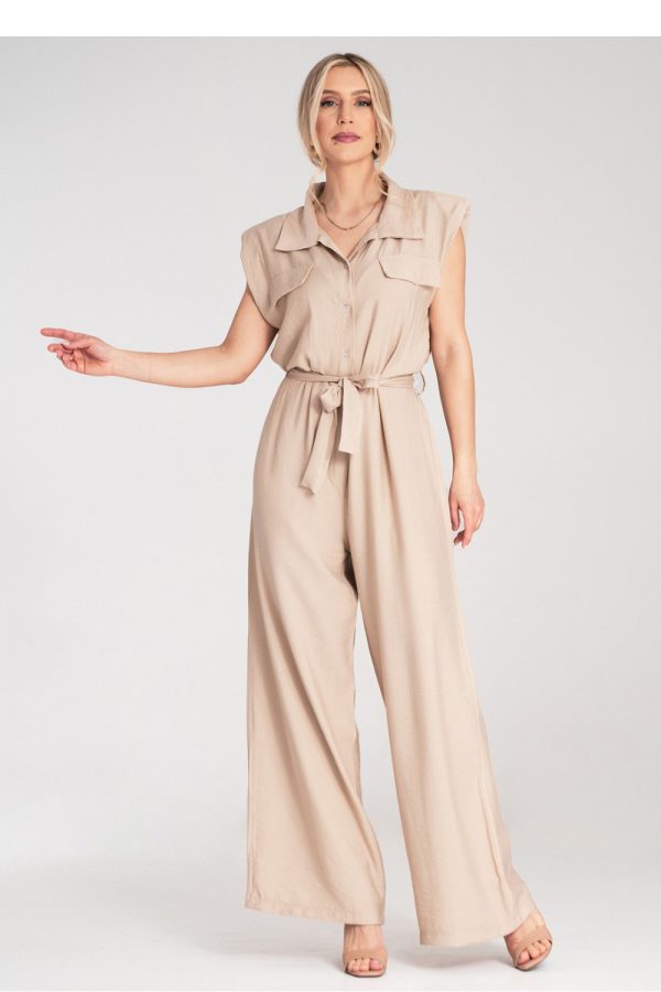 Beige Suit in Playsuits For Women with Viscose