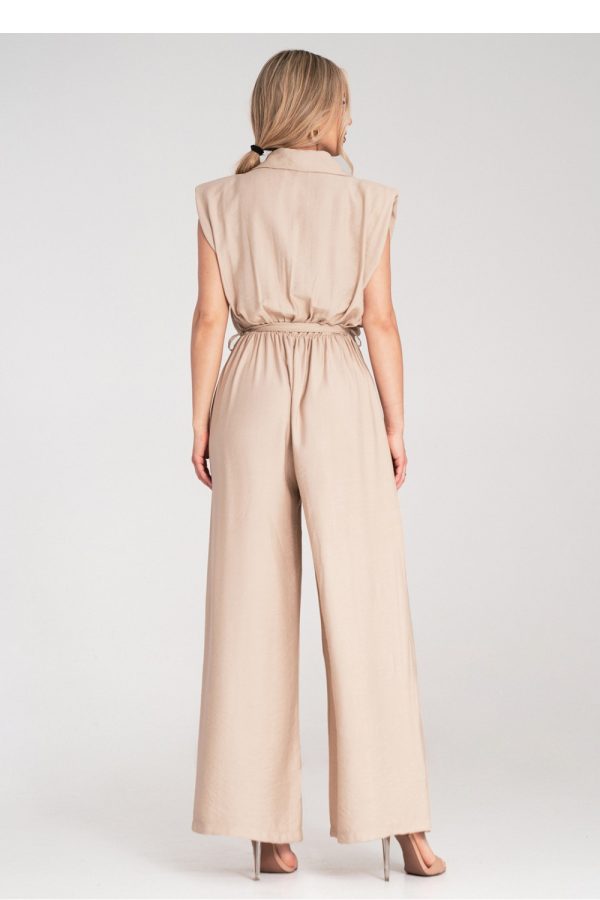 Beige Suit in Playsuits For Women with Viscose